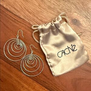 Cache Silver Hoop Earrings